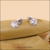 IGI Certified 1.00 Cttw Round Lab Grown Diamond Solitaire Stud Earrings for Women in 10K White Gold in Screw Back