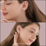 IGI Certified 1.00 Cttw Round Lab Grown Diamond Solitaire Stud Earrings for Women in 10K White Gold in Screw Back