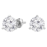 IGI Certified 6.00 Cttw Round Lab Grown Diamond Solitaire Stud Earrings for Women in 14K White Gold in Screw Back