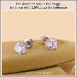 IGI Certified 6.00 Cttw Round Lab Grown Diamond Solitaire Stud Earrings for Women in 14K White Gold in Screw Back