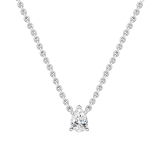 0.50 Ctw Pear Lab Grown Diamond Teardrop Solitaire Pendant with 18 inch Gold Chain, 10K White Gold