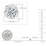 10K White Gold 4 Prong Solitaire Stud Earrings, 0.33 CT Round Lab Grown Diamond in Screw Back