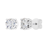 10K White Gold 4 Prong Solitaire Stud Earrings, 0.50 CT Round Lab Grown Diamond in Push Back