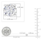 10K White Gold 4 Prong Solitaire Stud Earrings, 0.50 CT Round Lab Grown Diamond in Push Back