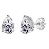 0.40 Cttw Pear Lab Grown Diamond Solitaire Stud Earrings for Women in 925 Sterling Silver in Push Back