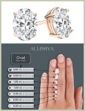 IGI Certified 1.00 Cttw Oval Lab Grown Diamond Solitaire Stud Earrings for Women in 10K Rose Gold in Push Back