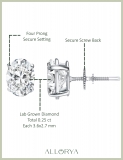 0.25 Cttw Oval Lab Grown Diamond Solitaire Stud Earrings for Women in 10K White Gold in Screw Back
