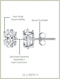 0.60 Cttw Oval Lab Grown Diamond Solitaire Stud Earrings for Women in 10K White Gold in Push Back