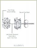 IGI Certified 2.00 Cttw Oval Lab Grown Diamond Solitaire Stud Earrings for Women in 10K White Gold in Push Back