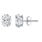 0.25 Cttw Oval Lab Grown Diamond Solitaire Stud Earrings for Women in 925 Sterling Silver in Push Back