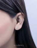 0.25 Cttw Oval Lab Grown Diamond Solitaire Stud Earrings for Women in 925 Sterling Silver in Push Back