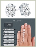 0.25 Cttw Oval Lab Grown Diamond Solitaire Stud Earrings for Women in 925 Sterling Silver in Push Back