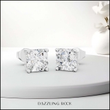 IGI Certified 3.00 Cttw Asscher Lab Grown Diamond Solitaire Stud Earrings for Women in 10K White Gold in Push Back
