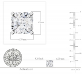 IGI Certified 3.00 Cttw Asscher Lab Grown Diamond Solitaire Stud Earrings for Women in 10K White Gold in Push Back