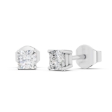 0.50 Cttw Asscher Lab Grown Diamond Solitaire Stud Earrings for Women in 925 Sterling Silver in Push Back
