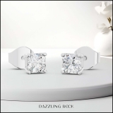 0.50 Cttw Asscher Lab Grown Diamond Solitaire Stud Earrings for Women in 925 Sterling Silver in Push Back