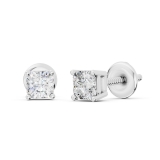 0.50 Cttw Asscher Lab Grown Diamond Solitaire Stud Earrings for Women in 925 Sterling Silver in Screw Back