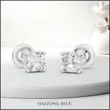 0.50 Cttw Asscher Lab Grown Diamond Solitaire Stud Earrings for Women in 925 Sterling Silver in Screw Back