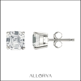 IGI Certified 3.00 Cttw Asscher Lab Grown Diamond Solitaire Stud Earrings for Women in 925 Sterling Silver in Push Back