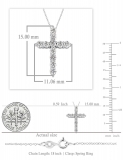 0.25 Cttw Round Lab Grown Diamond Classic Cross Pendant with 18 inch Gold Chain, 10K White Gold