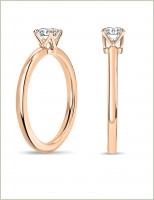 0.25 Ctw Round Lab Grown Diamond Classic Solitaire Engagement Ring, 10K Rose Gold