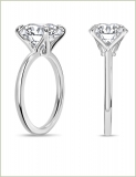 IGI Certified 3.00 Ctw Round Lab Grown Diamond Classic Solitaire Engagement Ring, 10K White Gold