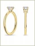 0.50 Ctw Round Lab Grown Diamond Classic Solitaire Engagement Ring, 10K Yellow Gold