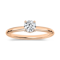 0.25 Ctw Round Lab Grown Diamond Classic Solitaire Engagement Ring, 14K Rose Gold