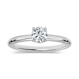 0.25 Ctw Round Lab Grown Diamond Classic Solitaire Engagement Ring, 14K White Gold