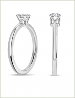 0.25 Ctw Round Lab Grown Diamond Classic Solitaire Engagement Ring, 14K White Gold
