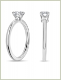 0.50 Ctw Round Lab Grown Diamond Classic Solitaire Engagement Ring, 14K White Gold