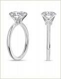 IGI Certified 2.00 Ctw Round Lab Grown Diamond Classic Solitaire Engagement Ring, 925 Sterling Silver