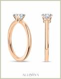 0.25 Ctw Oval Lab Grown Diamond Classic Single Stone Ring, 10K Rose Gold