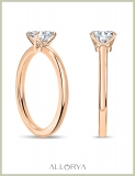 0.50 Ctw Oval Lab Grown Diamond Classic Single Stone Ring, 10K Rose Gold