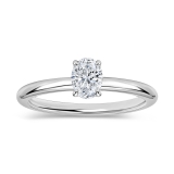 0.25 Ctw Oval Lab Grown Diamond Classic Single Stone Ring, 925 Sterling Silver