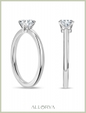 0.25 Ctw Oval Lab Grown Diamond Classic Single Stone Ring, 925 Sterling Silver