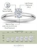 0.25 Ctw Oval Lab Grown Diamond Classic Single Stone Ring, 925 Sterling Silver
