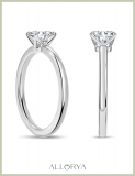 0.50 Ctw Oval Lab Grown Diamond Classic Single Stone Ring, 925 Sterling Silver