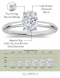 IGI Certified 0.75 Ctw Oval Lab Grown Diamond Classic Single Stone Ring, 925 Sterling Silver