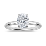 IGI Certified 1 Ctw Oval Lab Grown Diamond Classic Single Stone Ring, 925 Sterling Silver