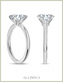 IGI Certified 1.50 Ctw Oval Lab Grown Diamond Classic Single Stone Ring, 925 Sterling Silver