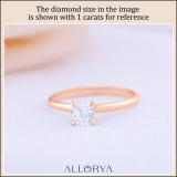 0.50 Ctw Cushion Lab Grown Diamond Classic Solitaire Ring, 10K Rose Gold