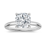 IGI Certified 2 Ctw Cushion Lab Grown Diamond Classic Solitaire Ring, 925 Sterling Silver