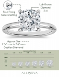 IGI Certified 2 Ctw Cushion Lab Grown Diamond Classic Solitaire Ring, 925 Sterling Silver