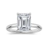 IGI Certified 2.00 Ctw Emerald Cut Lab Grown Diamond 4 Prong Solitaire Ring, 10K White Gold