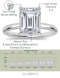 IGI Certified 2.00 Ctw Emerald Cut Lab Grown Diamond 4 Prong Solitaire Ring, 10K White Gold