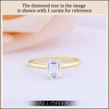 IGI Certified 2.50 Ctw Emerald Cut Lab Grown Diamond 4 Prong Solitaire Ring, 10K Yellow Gold