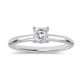 0.25 Ctw Princess Lab Grown Diamond Solitaire Ring, 14K White Gold
