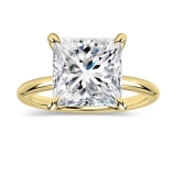 IGI Certified 3.00 Ctw Princess Lab Grown Diamond Solitaire Ring,14K Yellow Gold