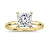 IGI Certified 1.50 Ctw Princess Lab Grown Diamond Solitaire Ring,18K Yellow Gold